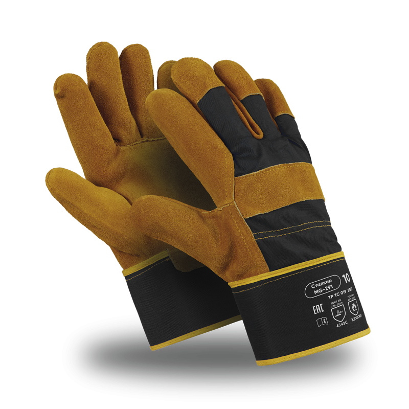 Перчатки Manipula Specialist® Сталкер (спилок/ткань+интерлок), SPL-71/MG-291 (10(XL))