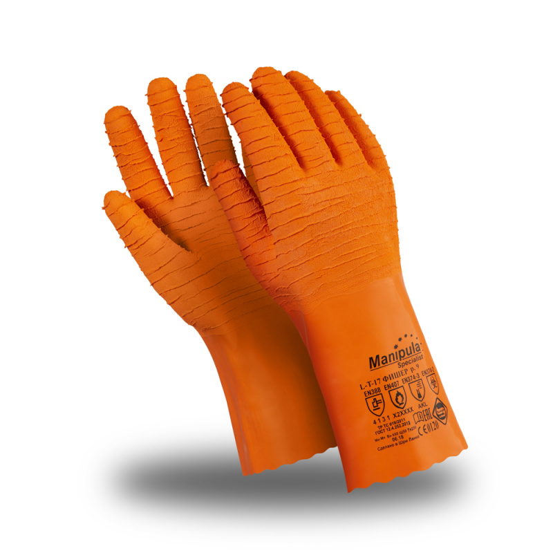 Перчатки Manipula Specialist® Фишер (интерлок+рельефный латекс 1,6мм), L-T-17/CG-948 (10)