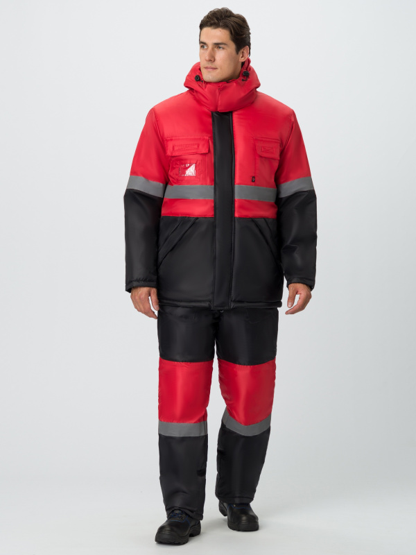 Костюм зимний Мегрес-2 СОП (тк.OxLine,90) п/к, красный/черный (44-46; 170-176)