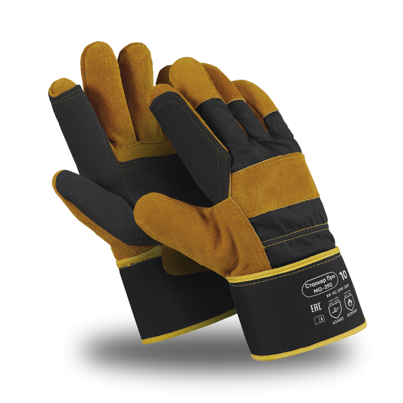 Перчатки Manipula Specialist® Сталкер Про (спилок/ткань+интерлок), SPL-72/MG-292 (10(XL))