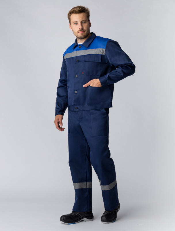 Костюм Квайл-2 СОП (тк.Смесовая,210) п/к, т.синий/васильковый (40-42; 158-164)