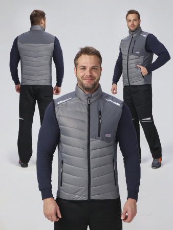 Жилет утепленный ProfLineLeader (тк.Нейлон/Софтшел), серый (40-42; )